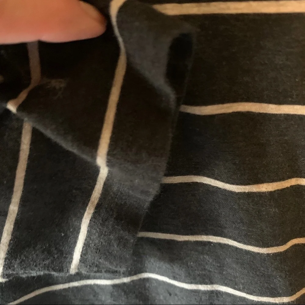 Vince Striped Dolman Long Sleeve Button Up T-Shirt